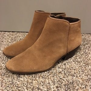 Tan suede booties size 9